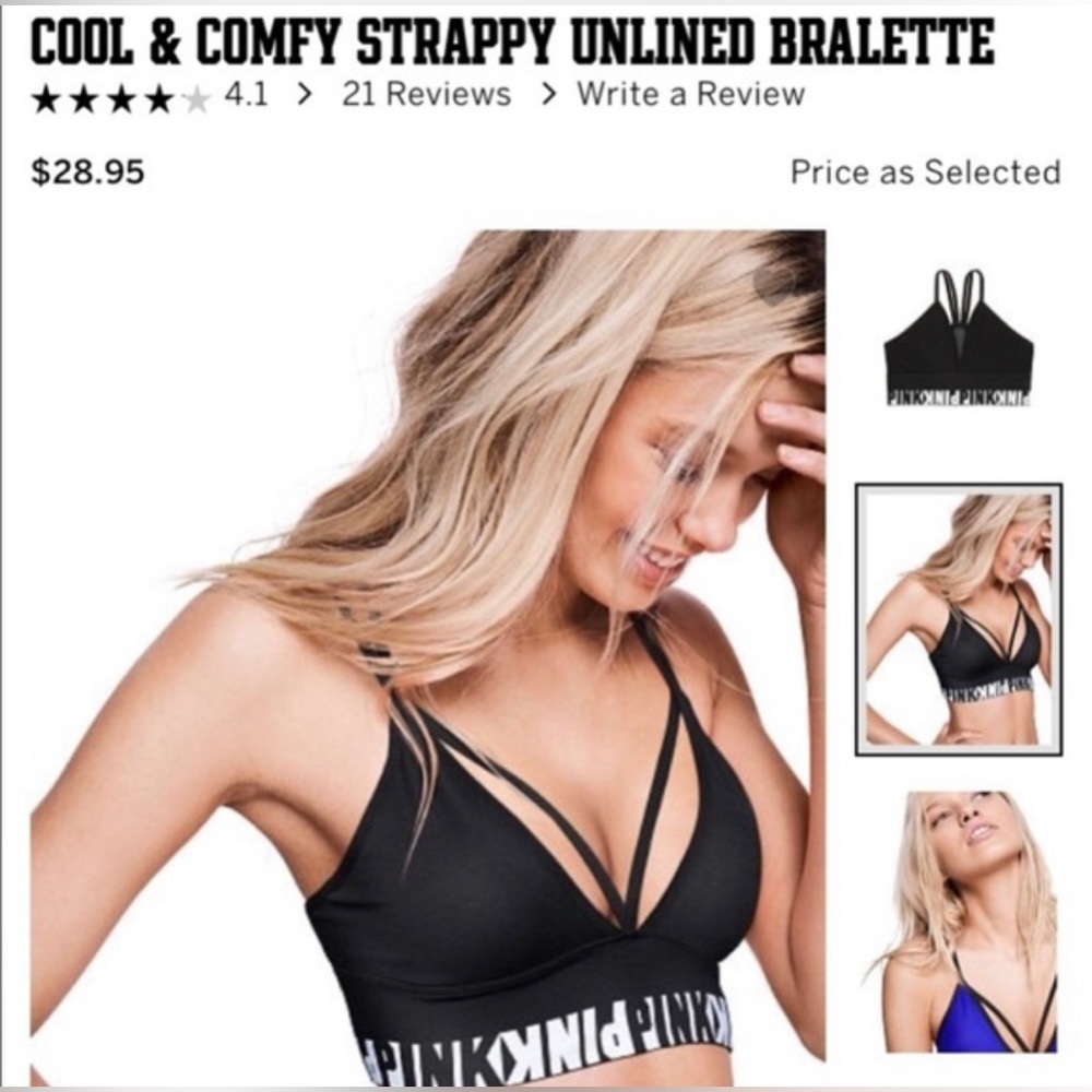 PINK Yoga Bralette - NWT - L
